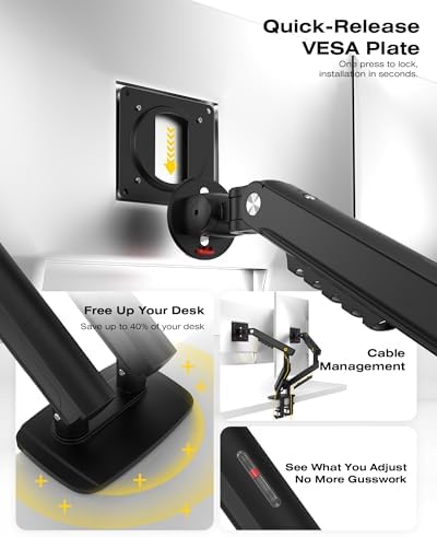 NB SmooVex™ Computer Monitor Mount, Monitor Stand fits up to 32 Inch, Mechanical Spring Monitor Arm, VESA 75/100 mm, Model-A5C