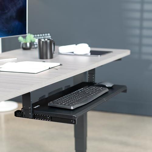 VIVO Black Under Desk 27 x 11 in Adjustable Keyboard Tray, MOUNT-KB27HB