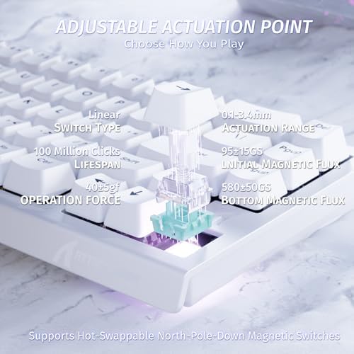 ATTACK SHARK X68 HE RT Mechanical Gaming Keyboard 60% Wired TKL-White