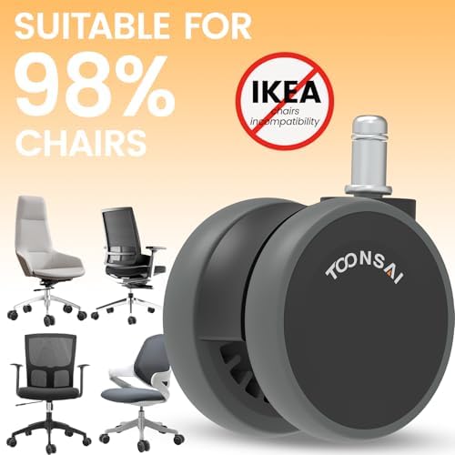 3 Inch Office Desk Chair Wheels Replacement, Computer Gaming Chair Wheels