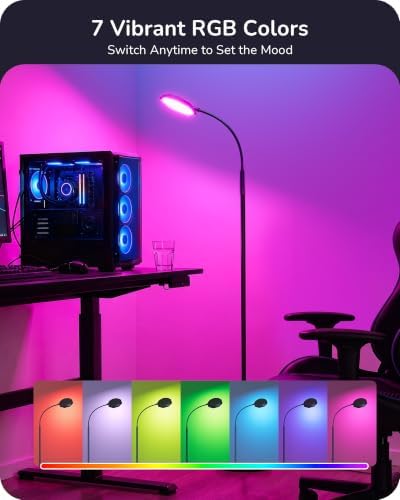 EDISHINE 18W LED Floor Lamp for Living Room, Diamond-Surface, Black