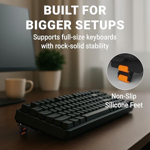 GPG2 ESC Flip PRO Keyboard Stand for Desk (3rd Gen) – Extendable Width, 4 Adjustable Angles, Attaches to Your Keyboard – Compatible with Apple Magic Keyboard, Logitech & Full-Size Flat-Back Models