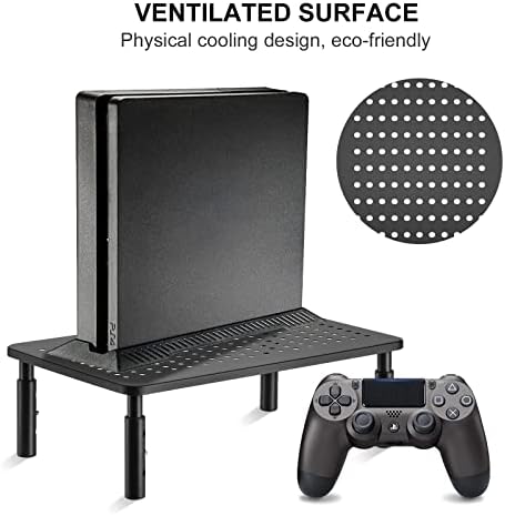 suptek Computer Monitor Stand Riser,Monitor Riser for Laptop, Printer, Notebook and All Flat Screen TV Display with Vented Platform,3 Height Adjustable Laptop Riser,1 Pack,Black(MST003)