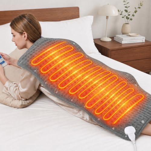 Extra Large Heating Pad for Full Body, 40" x 20" XXXL Electric Heating Pad with 6 Heat Settings, Wearable Button Design Heat Wrap for Back, Shoulders, Hands & Feet, 2H Auto Shut Off, Machine Washable
