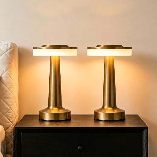 LED Portable Cordless Rechargeable Table Lamp,Gold