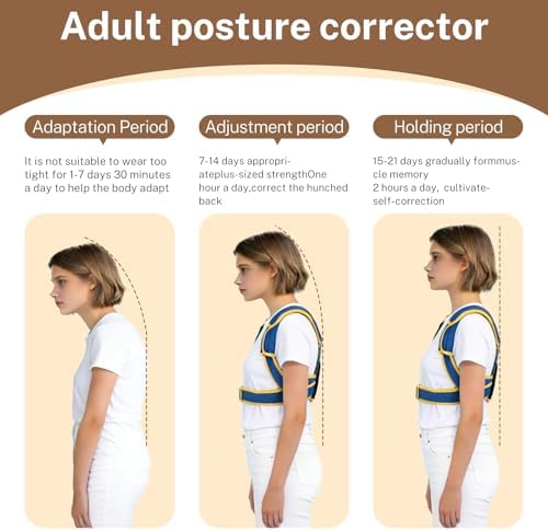 Adult Back Brace, Posture Corrector For Women And Men, Back Support For Scoliosis, Dowagers Hump, Hunchback (Size M)