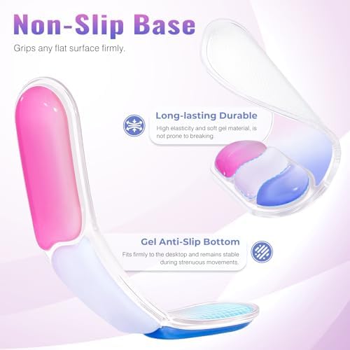 Ospelelf Mouse Pad with Wrist Rest Set Gel Ergonomic Keyboard Wrist Support Anti-Slip Rubber Bottom Office Women Desk Accessories for Computer, Laptop and Gaming, Pink and Blue