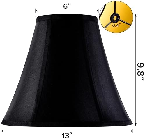 GO&SO Black Bell Lamp Shades, Set of 2, Medium, 6"x13"x9.8"