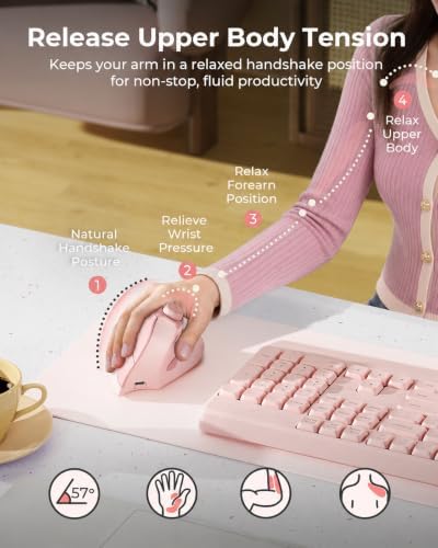 seenda MOU-302 Wireless Bluetooth Ergonomic Vertical Mouse with Volume Knob
