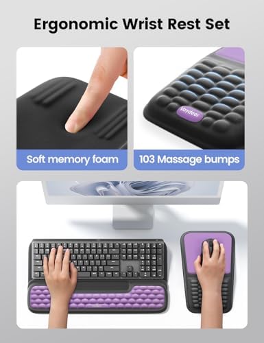 Vaydeer Keyboard Stand and Mouse Pad Set with Wrist Rest and Storage