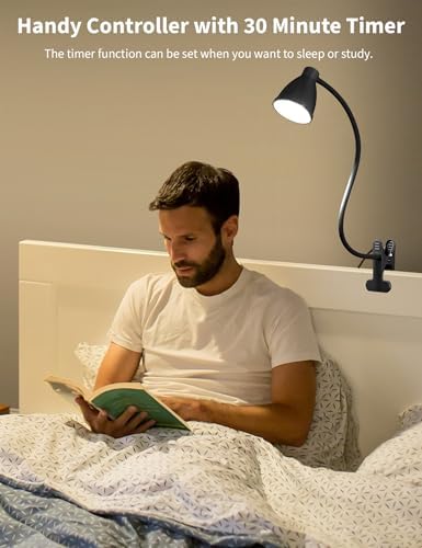BOHON Desk Lamp 5 Color Modes 10 Brightness Dimmer Reading Light Black
