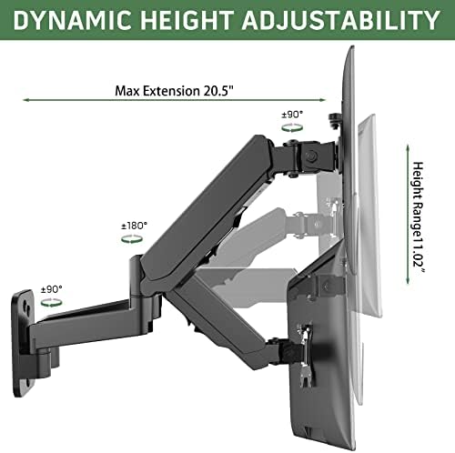 UPGRAVITY Dual Monitor Wall Mount for Two 17-32 inch Flat Computer Screens