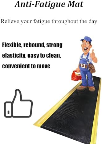 Anti Fatigue Mat Anti Static Rubber Work Mat Anti Slip Comfort Standing Mat Industrial Kitchen Floor Mat 20mm Thick(B,60x45 cm)