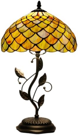 Tiffany Lamp Brown Scales Stained Glass Table Lamp