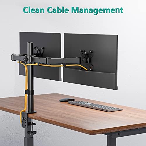WALI Articulating Dual Monitor Stand for 13-27 inch Screens, 22 lbs per Arm