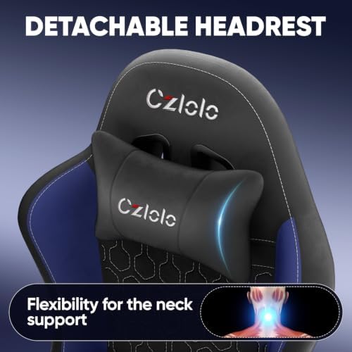 Czlolo Fabric Big and Tall Gaming Chair with Extended Footrest