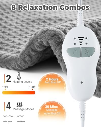 Wearable Vibrating Heating Pad for Neck, Shoulders & Back Pain Relief