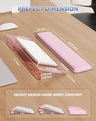 Adjustable Computer Keyboard Stand for Desktop, Keyboard Holder Wrist Rest