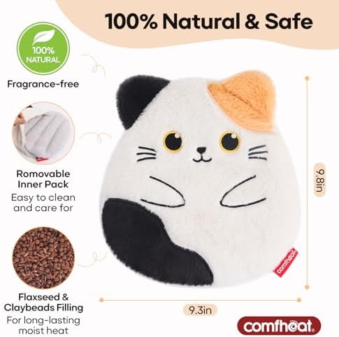 Cat Microwave Heating Pad for Period Cramps, Moist Heat Pack