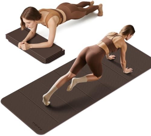 PAIDU Foldable Yoga Mat 10MM Thick SGS Certified TPE 75x26" Portable