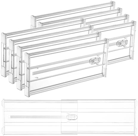 Vtopmart 6" Tall Upgrade Drawer Dividers, 12.8"-22.3" Expandable, 8 Pack