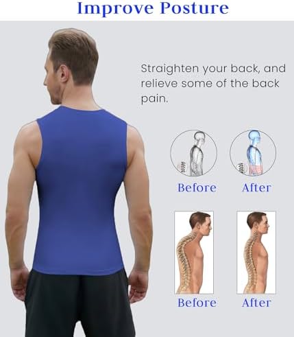 Compression Shirt Men Slimming Body Shaper Vest Crewneck Workout Tank Top