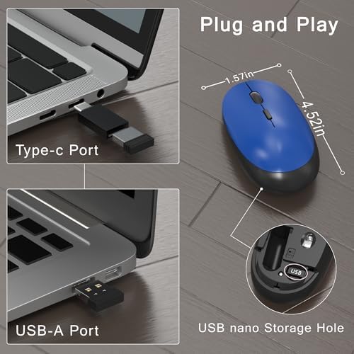 Colorful MPTOG Wireless Computer Keyboard and Mouse Combo (Black-Blue)