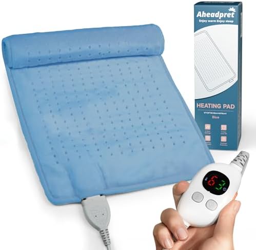Heating Pad 12''X24'' for Back Neck Shoulder Pain Relief,Blue