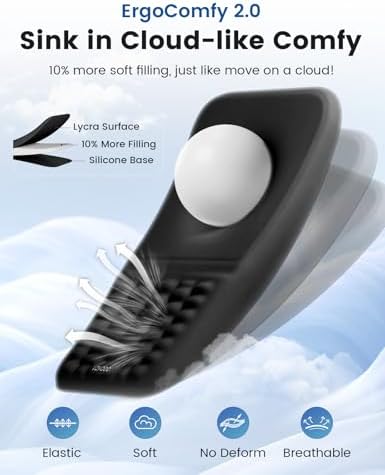 Vaydeer Ergonomic Mouse Pad with Wrist Rest Memory Foam Mouse Wrist Support