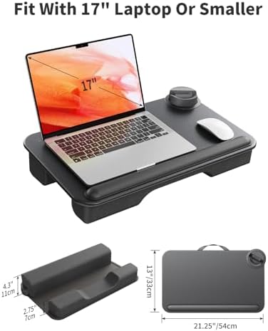 SAIJI Laptop Lap Desk with External Monitor Holder Fits Up to 17" Laptops