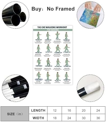 Printable Tai Chi Walking for Seniors Tai Chi Walking Chart Exercise Chart Canvas Poster Bedroom Decor Room Decor Unframe 20x30inch