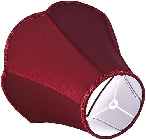 GO&SO Lamp Shades Set of 2,6" x 13" x 10.6",Scalloped Lamp Shade,Red Petals