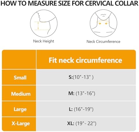 4 1/4 In Rigid Neck Brace Cervical Collar with Neck Support Foam Lightweight Soft Brace, Adjustable Cervical Traction Collar Relieves Neck Pain and Decompression for Men and Women (Neck height 4 1/4 Inch, Medium)