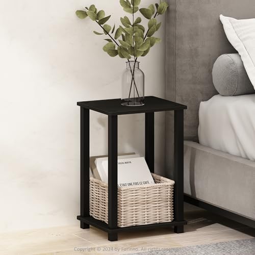 Furinno Simplistic Toolless 2-Tier Compact Night Stand, Espresso