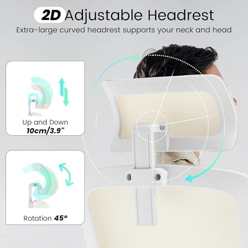 Ergonomic Office Chair, Mesh Desk Chair with Adjustable Lumbar Support