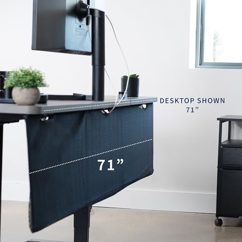 VIVO Black Under Desk 71 in Cable Management Sleeve, DESK-SKIRT-71