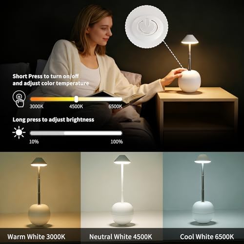 Rechargeable LED Table Lamp, Tumbler Cordless Lamp