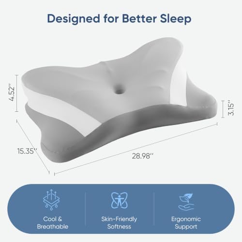 Cervical Neck Pillow, Memory Foam Contour Pillow, Queen