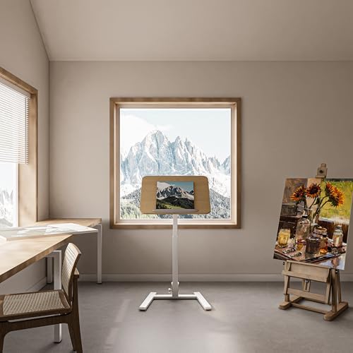 alawooder 25" Mobile Folding Desk: Pneumatic Sit-Stand, No Assembly