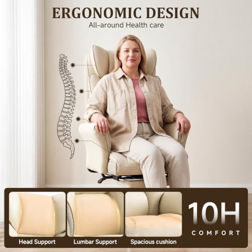 Criss Cross Big and Tall Office Gaming Chair Flip Armrests with Foot Rest