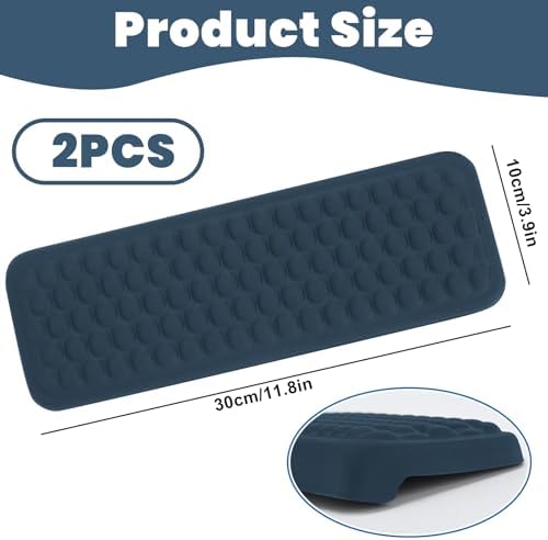 Arm Rest for Desk, L-Shaped Memory Foam Elbow Pads with Non-Slip Base, 2-Piece Ergonomic Desk Edge Cushion & Wrist Rest for Computer Keyboard, Office and Home Use (Blue)