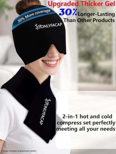 Migraine Relief Cap,Headache Relief & Neck Ice Pack Wrap Gel Set