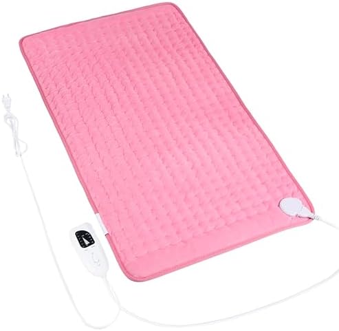 Heating Pad Electric Heat Pad, Hot Heated Pad,Multiple Temp and Timer Settings,Suitable for Shoulders, Neck, arms, Abdomen, Back, Legs, etc (Light Pink, 40"X20")
