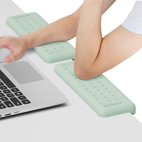 Leolee L-Shaped Desk Elbow Pads for Desk, Grass-Green Memory Foam Arm Rest