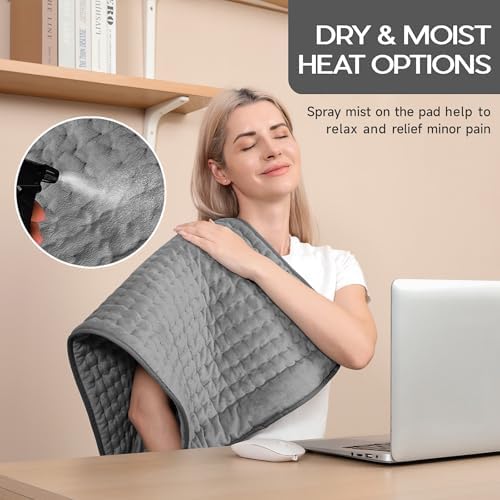 Heating Pad for Period Cramps, Heating Pad for Back/Neck/Shoulder Muscle Pain, 6 Heating & 4 Timer Setting, Birthday Christma s Gifts for Women Mom