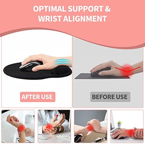 eulps Mouse Pad with Wrist Rest, Comfortable Computer Mousepad with Gel Wrist Support Smooth Surface and Non-Slip PU Base for Pain Relief, Laptop, Office & Home (Colorful Tie-Dye)