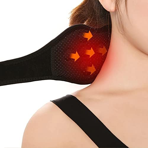 Heated Neck Support Brace Neck Heating Pad Wrap for Pain Relief Magnetic Therapy Neck Strap Adjustable Neck Support Neck Warmer Neck Protector for Neck Arthritis Migraine Headaches Neck Relax Unisex
