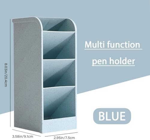 Office School Pen Holder, Cosmetic Brush Holder, Durable, Sturdy School, Desk Supplies, (Blue)