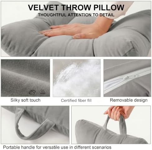 Lumbar Support Pillow for Office Chair and Car Seat, Zinc Gray