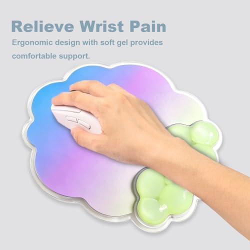 Gel Cloud Wrist Rest and Mouse Pad Support Set - Office Accessories